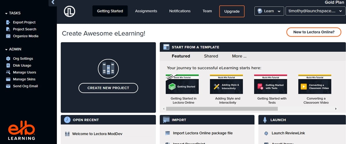 Lectora's interface